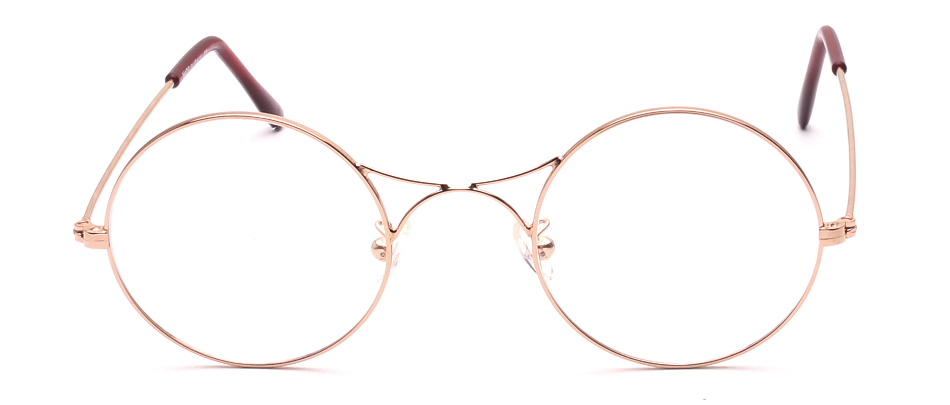 Round Metalframe Gold Retro Style Crossbridge made in Italy