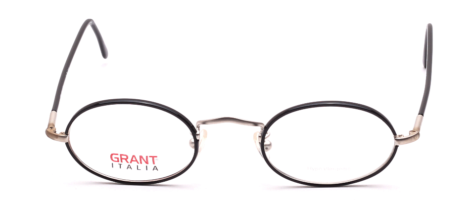Oval metalframe Silver with black cellrim Retro Style made in italy 
