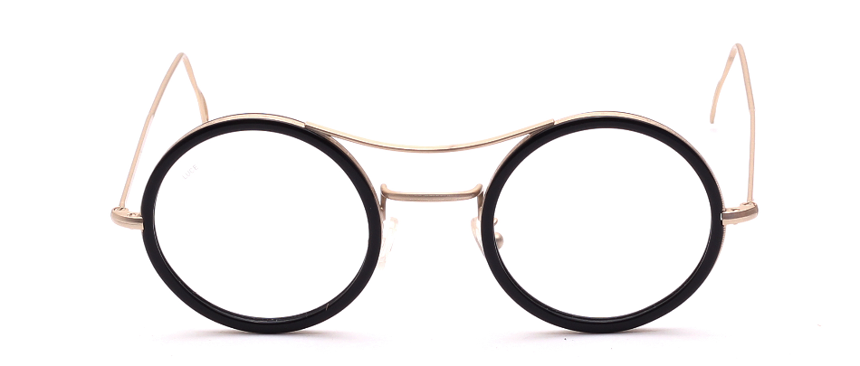 Round metalframe matte Gold with pads Retro Style made in italy 